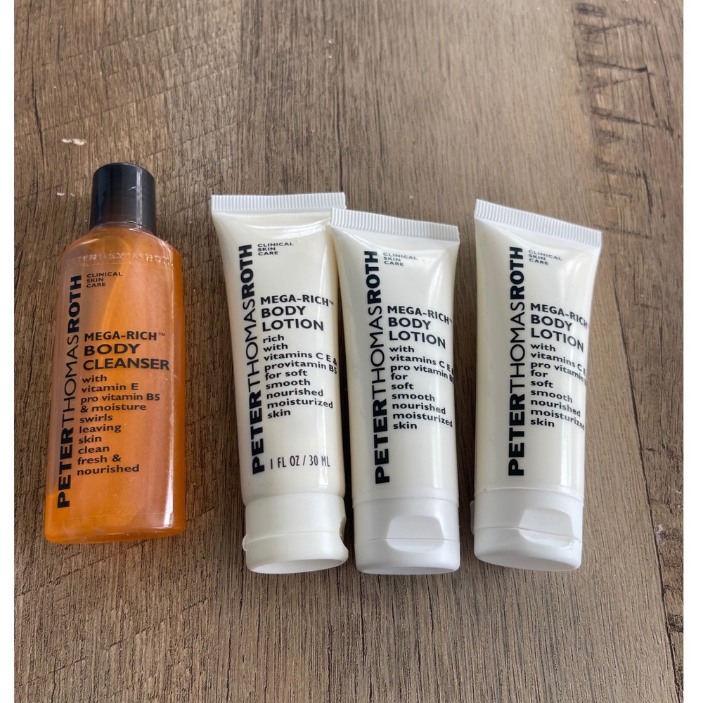 Peter Thomas Roth Mega-Rich Body Lotion and Cleanser Travel Set 4 Pieces